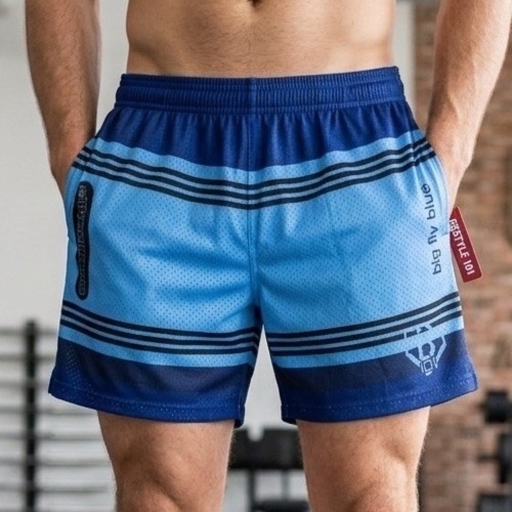 Baseball Lifestyle 101 Adult Crayon Shorts, Big Fly Blue, Large, New
